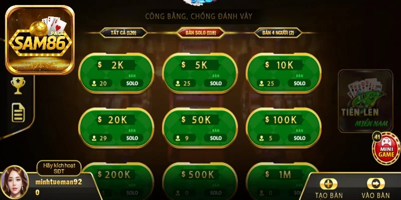 Điểm đặc sắc của game bài Sam86