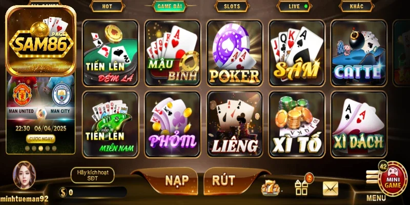 Game Bài Sam86 - Nền Tảng Giải Trí Thú Hút Và Chất Lượng